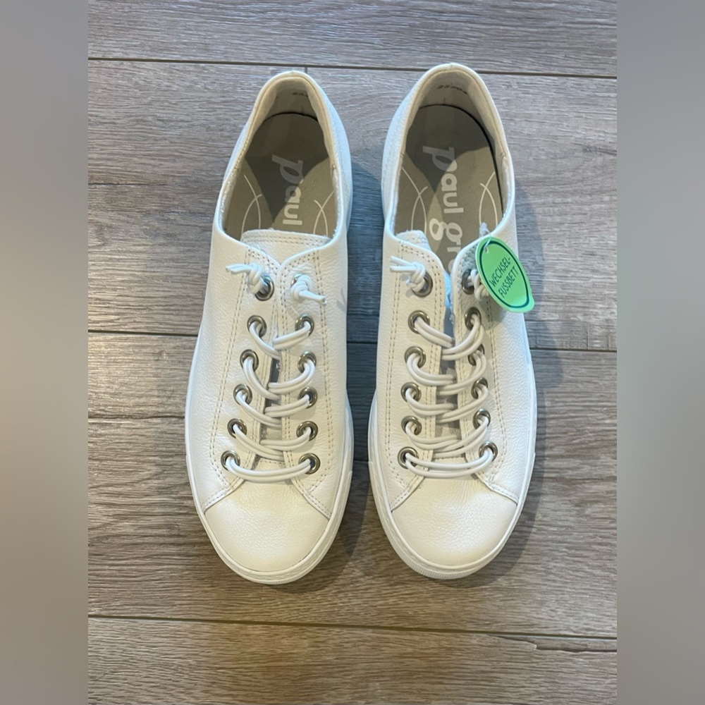 Paul Green Hadley Platform White Leather Sneakers